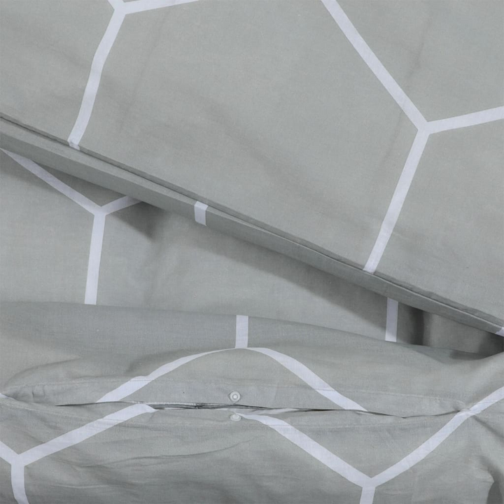 Grey Cotton Duvet Cover Set - 200x200 cm | Soft & Elegant Bedding with Pillowcases - Premium  from Home Treasures - Just £34.99! Shop now at Home Treasures