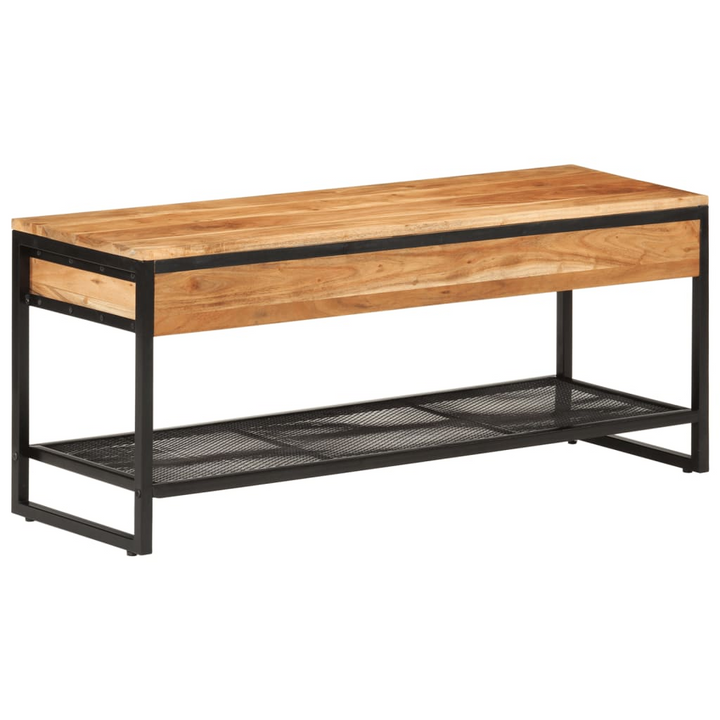 Solid Acacia Wood and Iron Shoe Bench - 110x35x45 cm, Stylish & Durable Shoe Organizer - Premium  from Home Treasures - Just £133.99! Shop now at Home Treasures