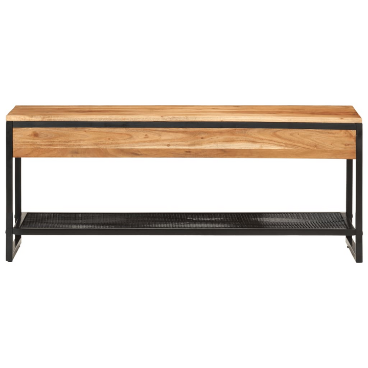 Solid Acacia Wood and Iron Shoe Bench - 110x35x45 cm, Stylish & Durable Shoe Organizer - Premium  from Home Treasures - Just £133.99! Shop now at Home Treasures