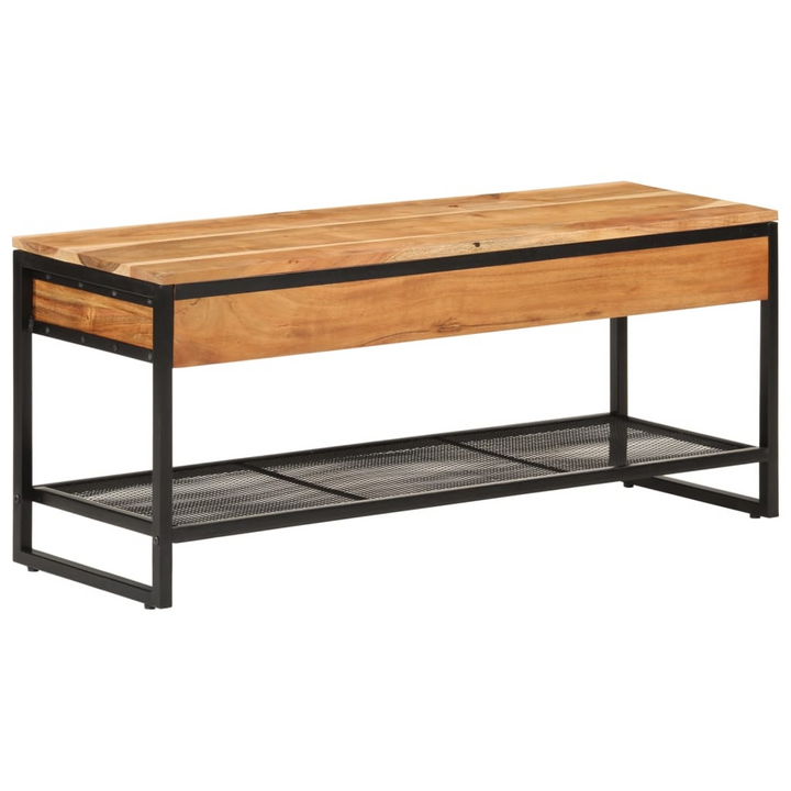 Solid Acacia Wood and Iron Shoe Bench - 110x35x45 cm, Stylish & Durable Shoe Organizer - Premium  from Home Treasures - Just £133.99! Shop now at Home Treasures