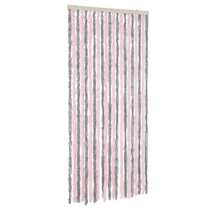 Fly Curtain in Silver Grey and Pink - 90x220 cm, Chenille for Doorways and Windows | Insect Barrier & Privacy Enhancer - Premium  from Home Treasures - Just £63.99! Shop now at Home Treasures