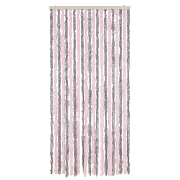 Fly Curtain in Silver Grey and Pink - 90x220 cm, Chenille for Doorways and Windows | Insect Barrier & Privacy Enhancer - Premium  from Home Treasures - Just £63.99! Shop now at Home Treasures