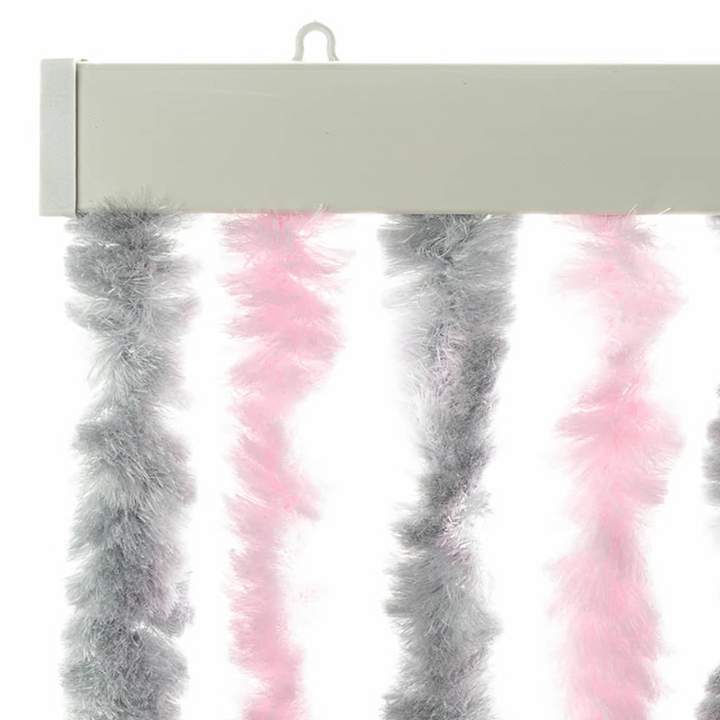 Fly Curtain in Silver Grey and Pink - 90x220 cm, Chenille for Doorways and Windows | Insect Barrier & Privacy Enhancer - Premium  from Home Treasures - Just £63.99! Shop now at Home Treasures