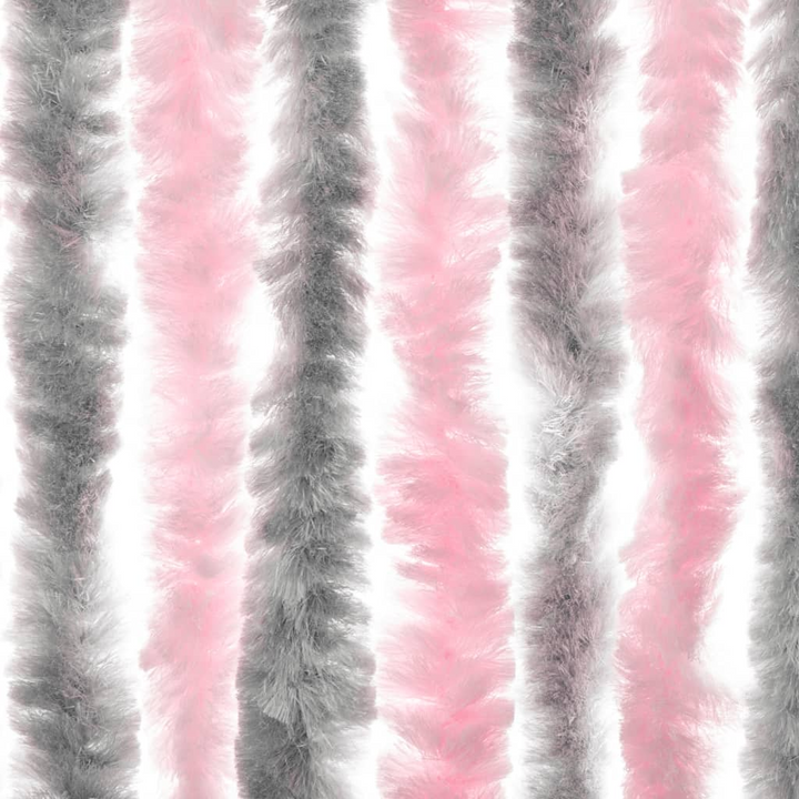 Fly Curtain in Silver Grey and Pink - 90x220 cm, Chenille for Doorways and Windows | Insect Barrier & Privacy Enhancer - Premium  from Home Treasures - Just £63.99! Shop now at Home Treasures