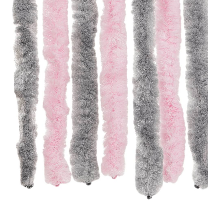 Fly Curtain in Silver Grey and Pink - 90x220 cm, Chenille for Doorways and Windows | Insect Barrier & Privacy Enhancer - Premium  from Home Treasures - Just £63.99! Shop now at Home Treasures