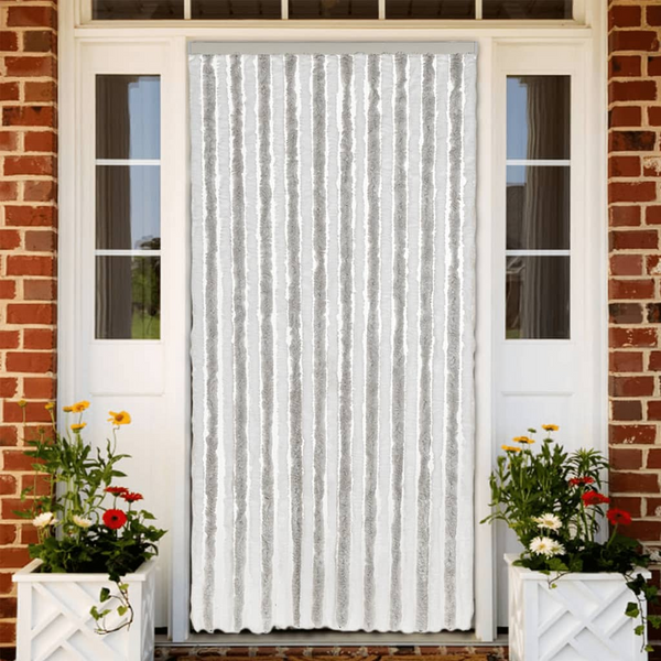 Light Grey and White Chenille Fly Curtain 100x230 cm - Insect Repellent, Privacy Protection & Heat Insulation - Premium  from Home Treasures - Just £68.99! Shop now at Home Treasures