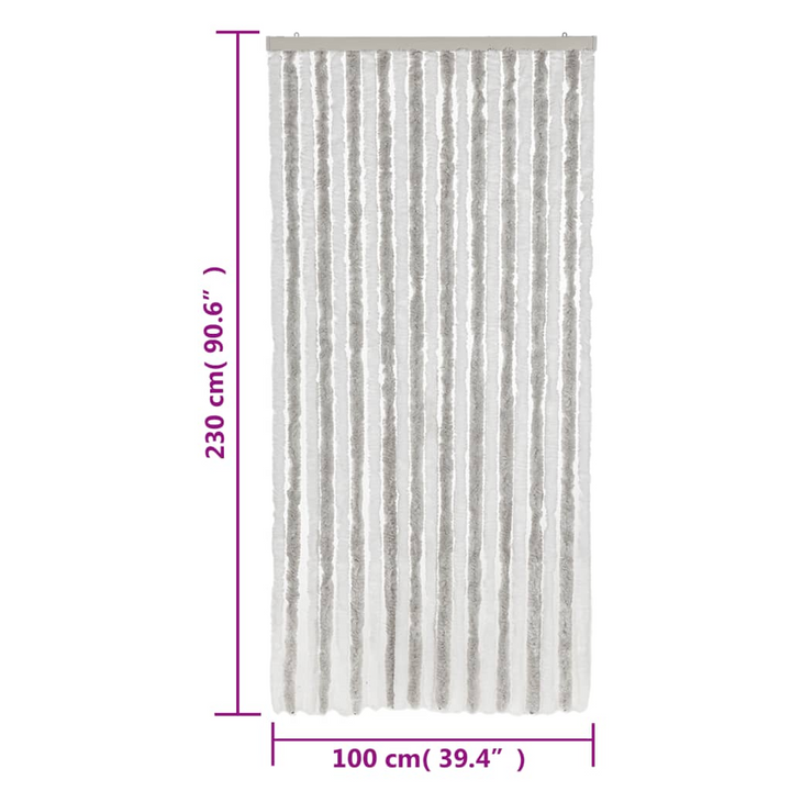 Light Grey and White Chenille Fly Curtain 100x230 cm - Insect Repellent, Privacy Protection & Heat Insulation - Premium  from Home Treasures - Just £68.99! Shop now at Home Treasures