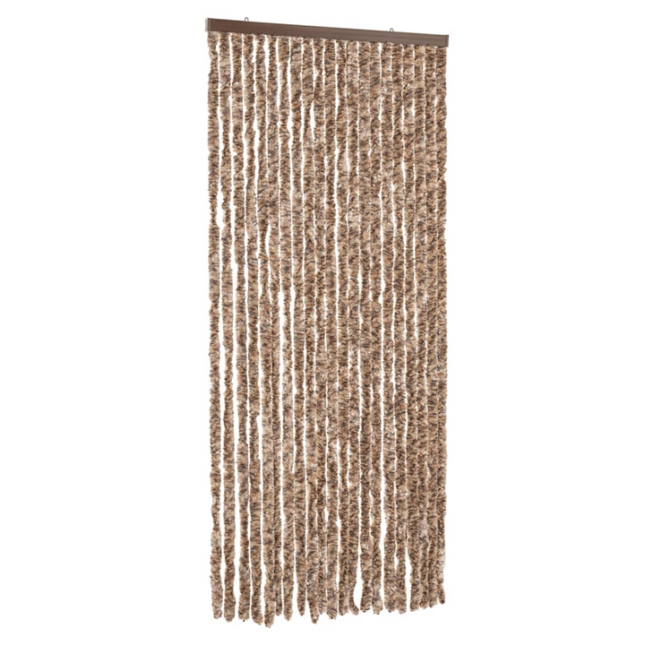 Chenille Fly Curtain - Beige & Dark Brown, 100x230 cm | Stylish Insect Barrier & Privacy Screen - Premium  from Home Treasures - Just £68.99! Shop now at Home Treasures