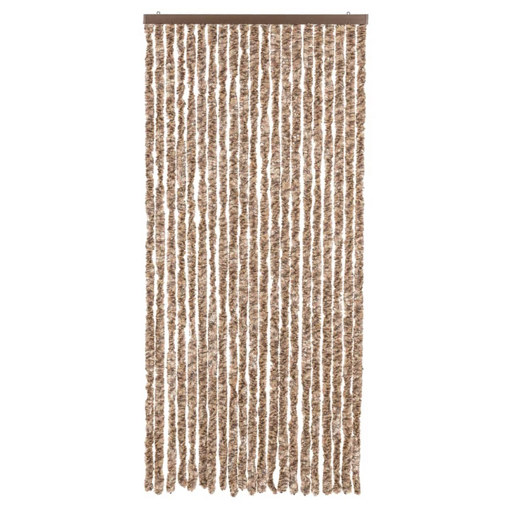 Chenille Fly Curtain - Beige & Dark Brown, 100x230 cm | Stylish Insect Barrier & Privacy Screen - Premium  from Home Treasures - Just £68.99! Shop now at Home Treasures