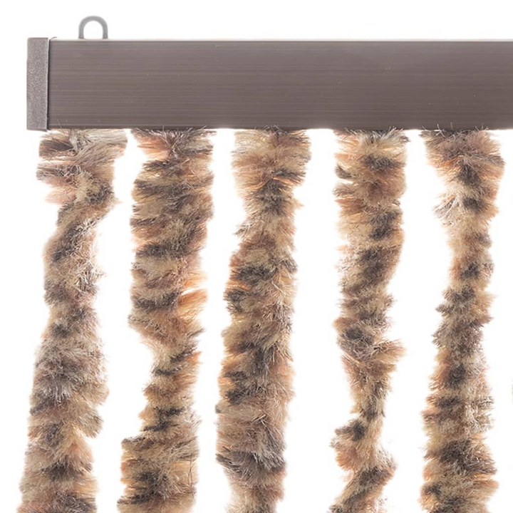 Chenille Fly Curtain - Beige & Dark Brown, 100x230 cm | Stylish Insect Barrier & Privacy Screen - Premium  from Home Treasures - Just £68.99! Shop now at Home Treasures