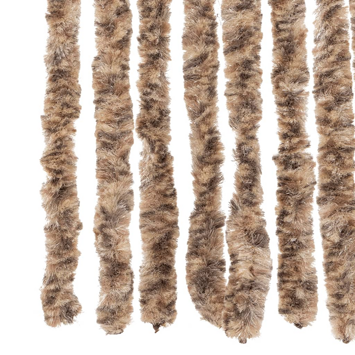 Chenille Fly Curtain - Beige & Dark Brown, 100x230 cm | Stylish Insect Barrier & Privacy Screen - Premium  from Home Treasures - Just £68.99! Shop now at Home Treasures