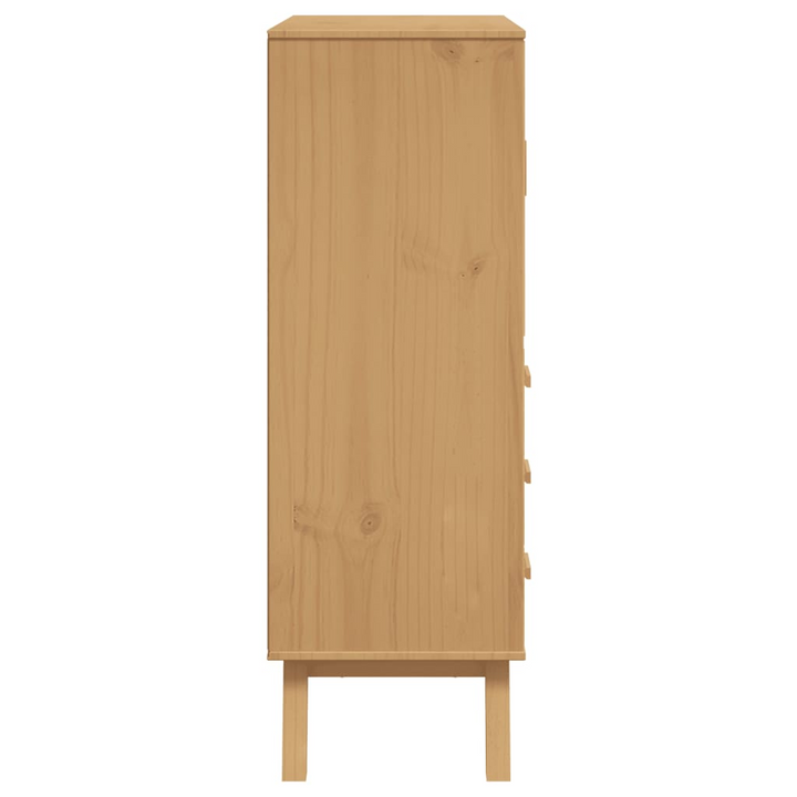 OLDEN Highboard - Stylish Grey and Brown Solid Pine Wood Cabinet, Ample Storage, 85x43x125 cm - Premium  from Home Treasures - Just £261.99! Shop now at Home Treasures