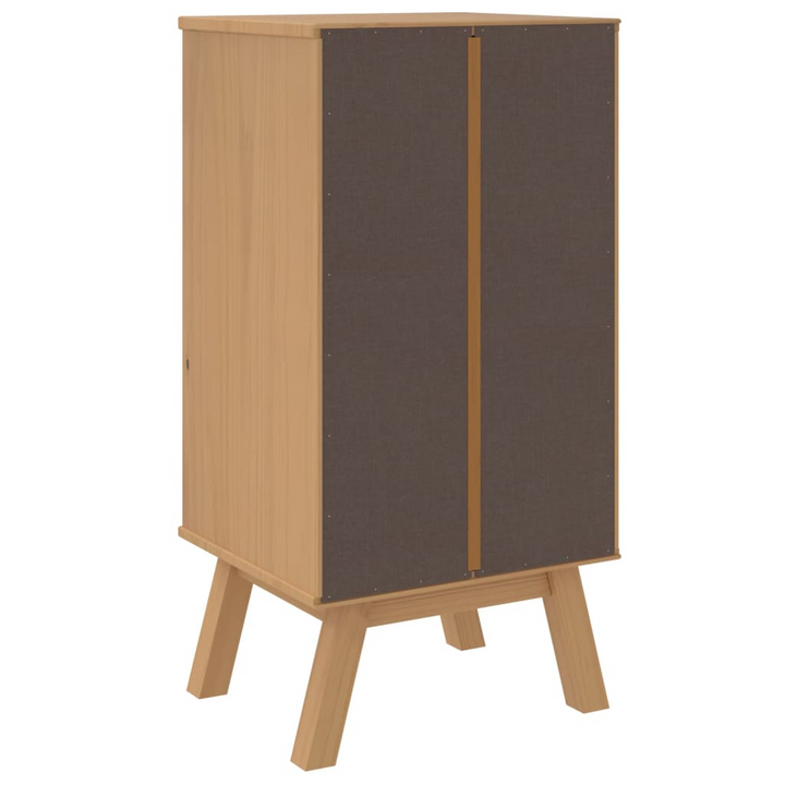 OLDEN Bedside Cabinet in Brown - Solid Pine Wood with Scandinavian Charm, 4 Drawers - Premium  from Home Treasures - Just £90.99! Shop now at Home Treasures