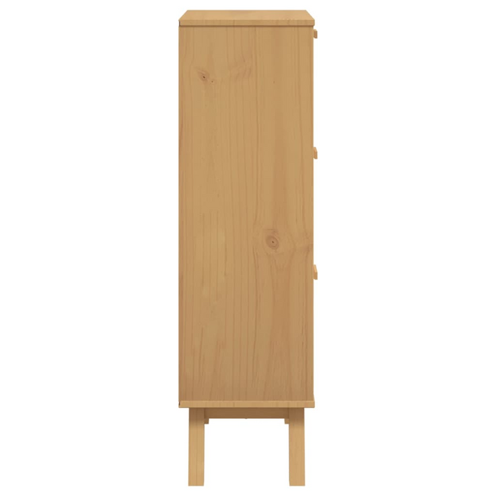 OLDEN Shoe Cabinet - White & Brown Solid Pine Wood, 55x35x120cm - Modern & Durable Storage Solution - Premium  from Home Treasures - Just £170.99! Shop now at Home Treasures