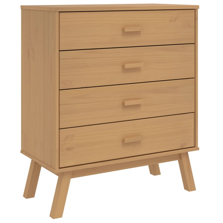 OLDEN Solid Wood Pine Drawer Cabinet in Brown - Rustic 4-Drawer Storage Chest | Durable & Stylish Storage Solution - Premium  from Home Treasures - Just £98.99! Shop now at Home Treasures