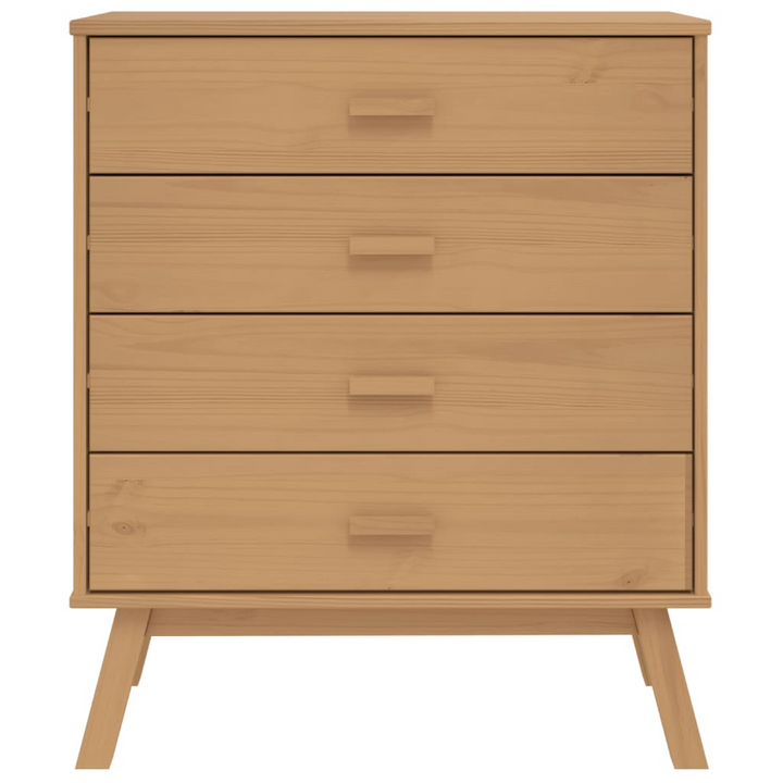 OLDEN Solid Wood Pine Drawer Cabinet in Brown - Rustic 4-Drawer Storage Chest | Durable & Stylish Storage Solution - Premium  from Home Treasures - Just £98.99! Shop now at Home Treasures