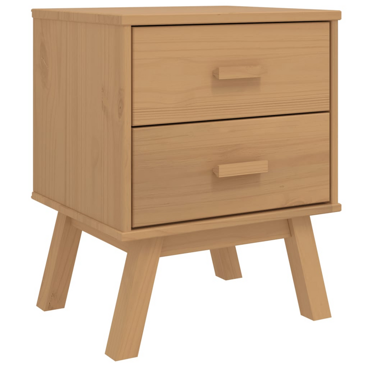 OLDEN Bedside Cabinet - Solid Wood Pine Nightstand with 2 Drawers - Rustic Scandinavian Charm - Premium  from Home Treasures - Just £71.99! Shop now at Home Treasures