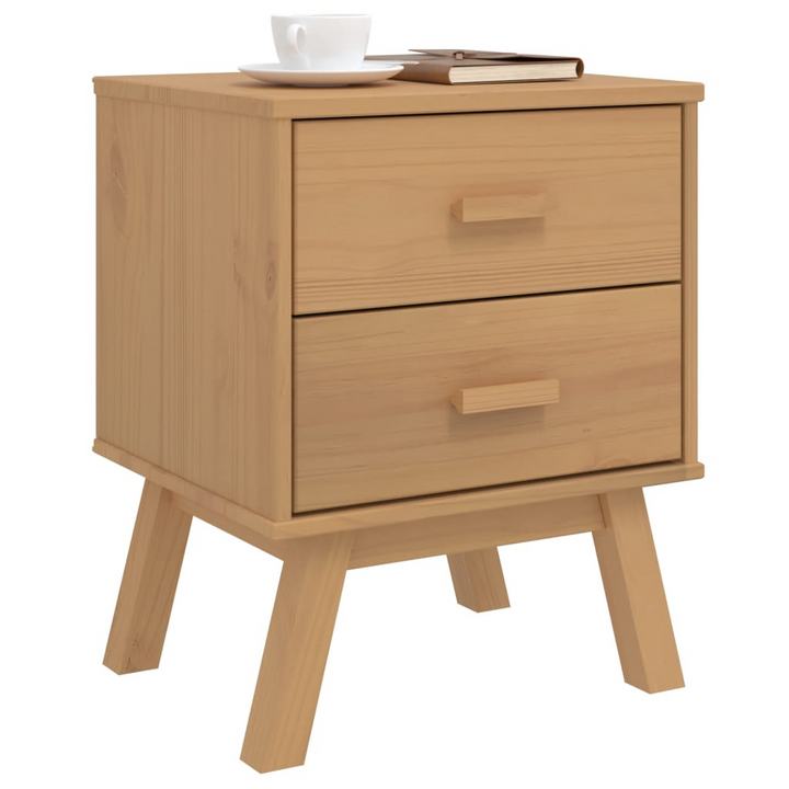 OLDEN Bedside Cabinet - Solid Wood Pine Nightstand with 2 Drawers - Rustic Scandinavian Charm - Premium  from Home Treasures - Just £71.99! Shop now at Home Treasures