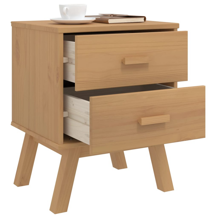 OLDEN Bedside Cabinet - Solid Wood Pine Nightstand with 2 Drawers - Rustic Scandinavian Charm - Premium  from Home Treasures - Just £71.99! Shop now at Home Treasures