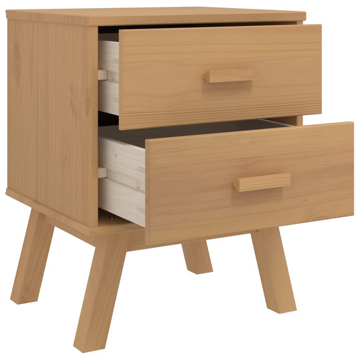 OLDEN Bedside Cabinet - Solid Wood Pine Nightstand with 2 Drawers - Rustic Scandinavian Charm - Premium  from Home Treasures - Just £71.99! Shop now at Home Treasures