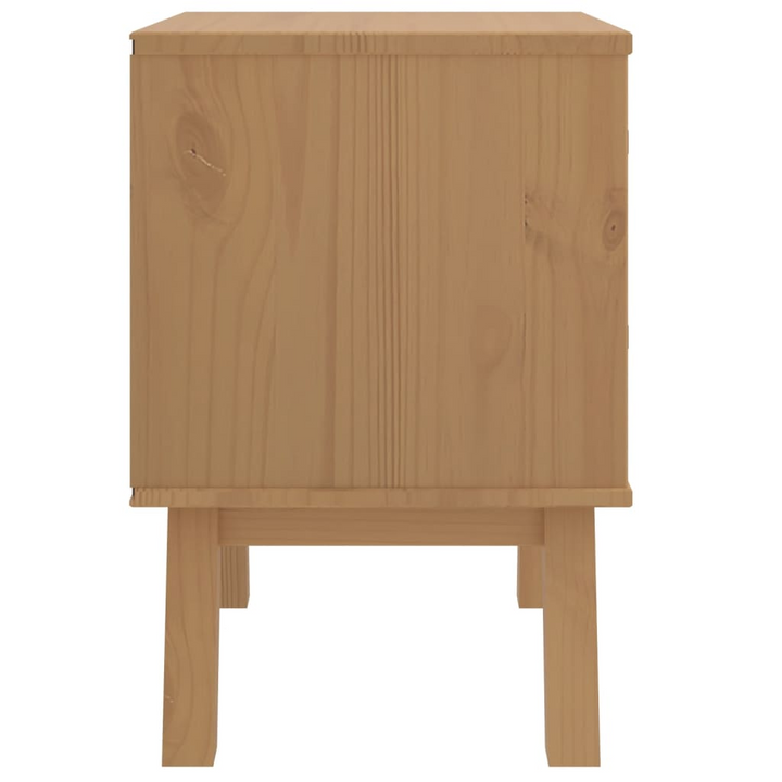 OLDEN Bedside Cabinet in Grey and Brown - Solid Pine Wood Nightstand with 2 Drawers - Premium  from Home Treasures - Just £84.99! Shop now at Home Treasures