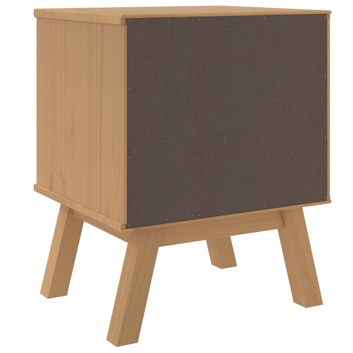 OLDEN Bedside Cabinet in Grey and Brown - Solid Pine Wood Nightstand with 2 Drawers - Premium  from Home Treasures - Just £84.99! Shop now at Home Treasures