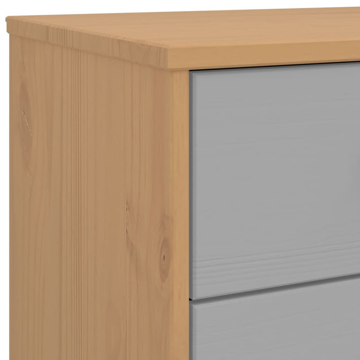 OLDEN Drawer Cabinet in Grey & Brown | Solid Pine Wood | Scandinavian Design | 4 Spacious Drawers - Premium  from Home Treasures - Just £125.99! Shop now at Home Treasures