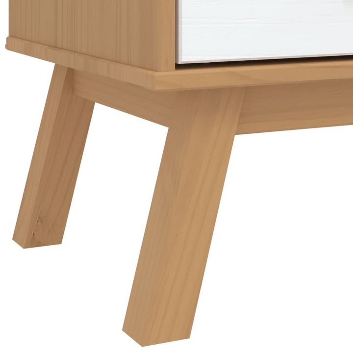 OLDEN Drawer Cabinet in White and Brown Solid Wood Pine - Scandinavian Elegance - Premium  from Home Treasures - Just £164.99! Shop now at Home Treasures