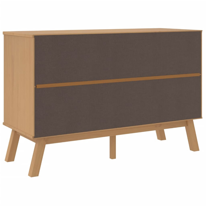 OLDEN Drawer Cabinet in Brown Solid Wood Pine - Scandinavian Charm, Ample Storage & Display Function - Premium  from Home Treasures - Just £182.99! Shop now at Home Treasures