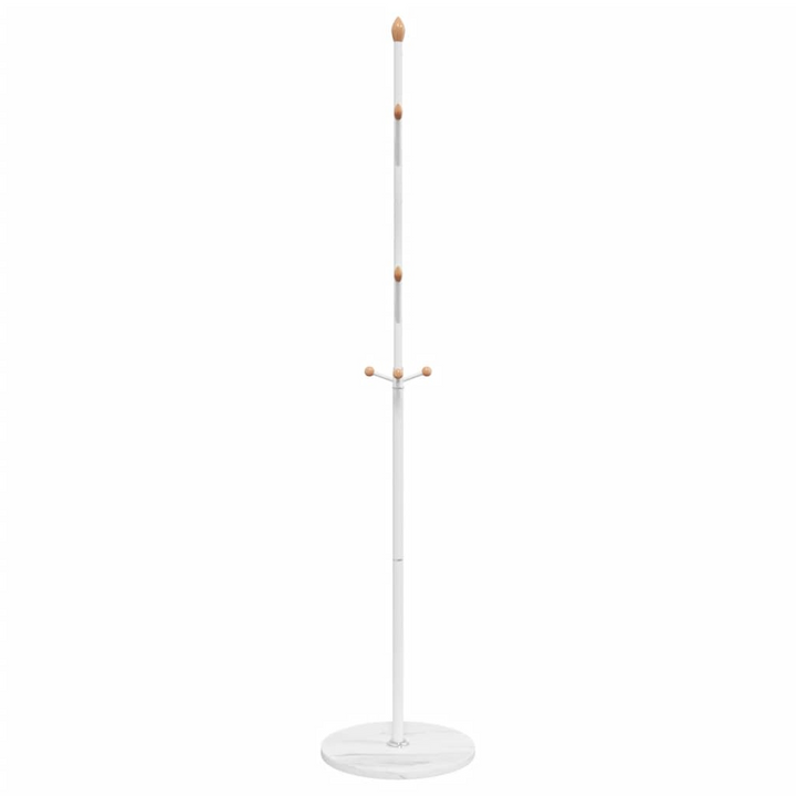 Metal Coat Stand with Marble Base in White - 177 cm, 8 Hooks - Powder-Coated Iron for Organized Storage - Premium  from Home Treasures - Just £51.99! Shop now at Home Treasures