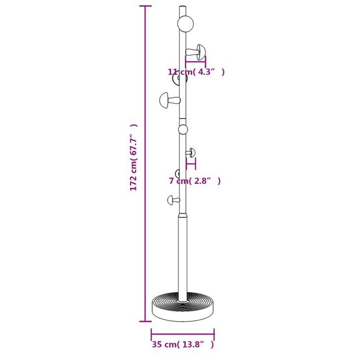 Blue 172 cm Powder-Coated Iron Coat Stand – Sturdy & Stylish Storage Solution for Your Home - Premium  from Home Treasures - Just £34.99! Shop now at Home Treasures