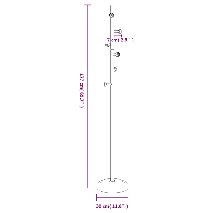 Elegant White Coat Stand - 177 cm, Powder-coated Iron & Beech Wood, Sturdy with 6 Hooks - Premium  from Home Treasures - Just £32.99! Shop now at Home Treasures