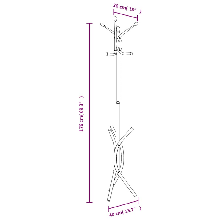 Coat Stand White 176 cm | Powder-coated Iron with 9 Hooks for Organized Storage - Premium  from Home Treasures - Just £27.99! Shop now at Home Treasures