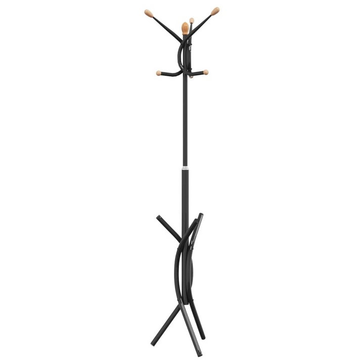 Modern Black Coat Stand - 176 cm Powder-Coated Iron with 9 Hooks & Stable Triangular Base - Premium  from Home Treasures - Just £22.99! Shop now at Home Treasures