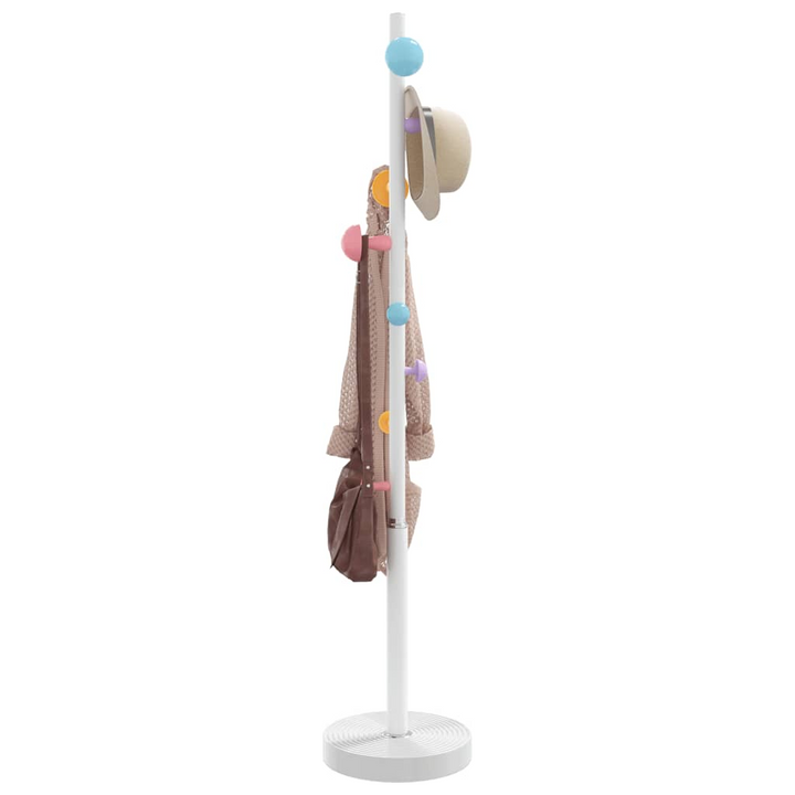 White Coat Stand - 172 cm | Sturdy Powder-Coated Iron | 8 Hooks | Elegant Home Organization - Premium  from Home Treasures - Just £42.99! Shop now at Home Treasures