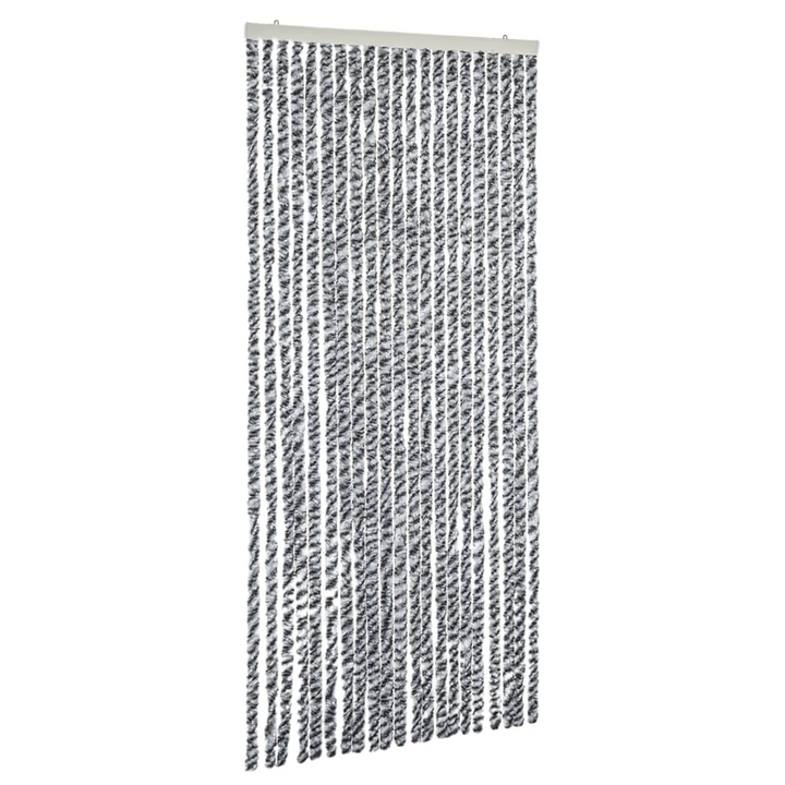 Fly Curtain - Grey, Black & White Chenille - 100x220 cm - Insect Protection & Privacy - Premium  from Home Treasures - Just £67.99! Shop now at Home Treasures