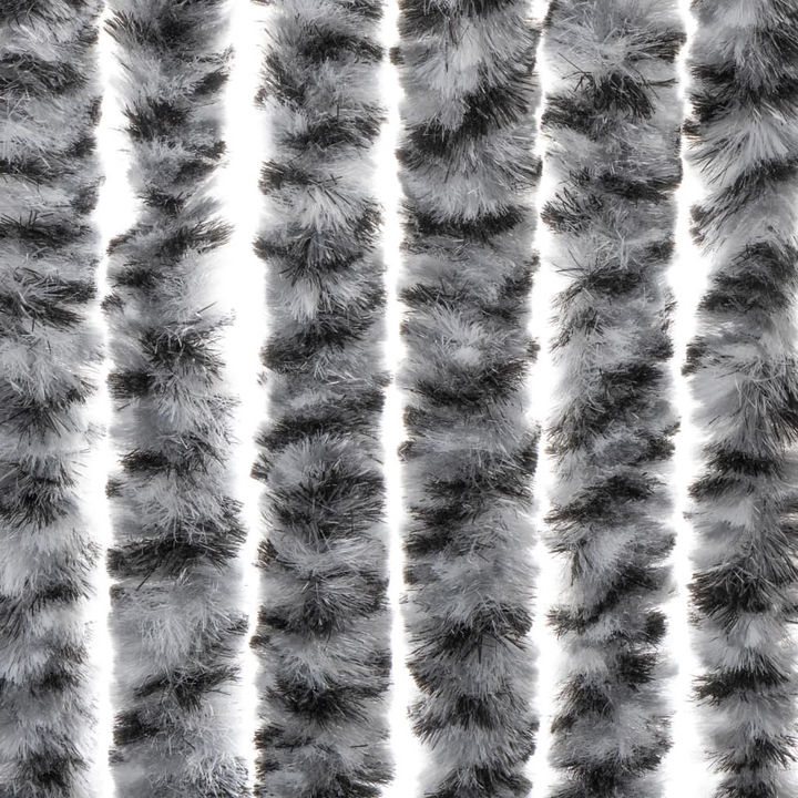 Fly Curtain - Grey, Black & White Chenille - 100x220 cm - Insect Protection & Privacy - Premium  from Home Treasures - Just £67.99! Shop now at Home Treasures