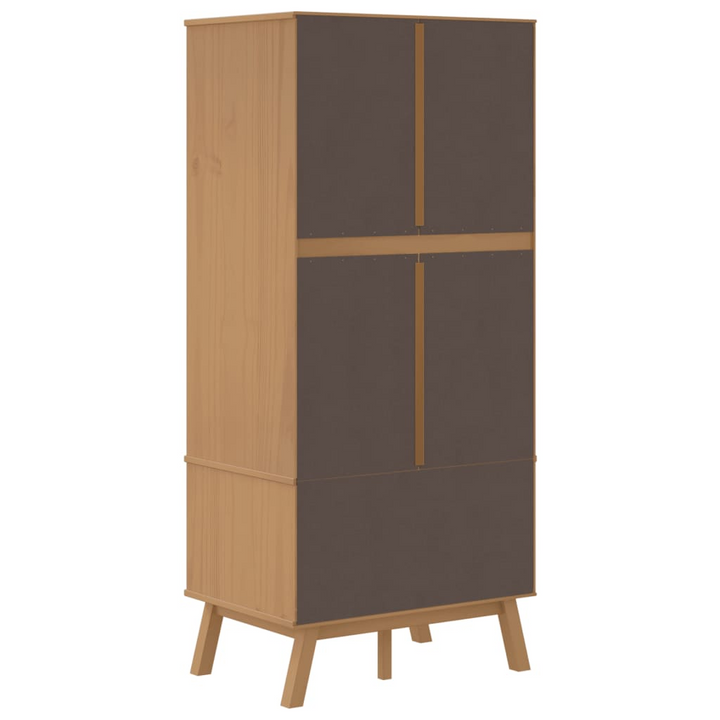 OLDEN Solid Wood Pine Wardrobe in White and Brown - 76.5x53x172 cm with Ample Storage - Premium  from Home Treasures - Just £307.99! Shop now at Home Treasures