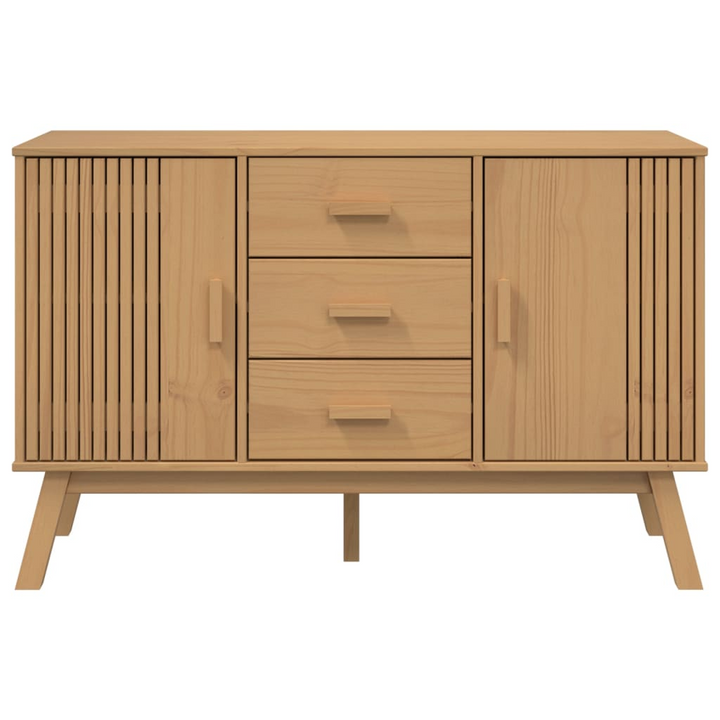 OLDEN Brown Solid Wood Pine Sideboard - 114x43x73.5cm, Scandinavian Design | Durable & Stylish Storage Solution - Premium  from Home Treasures - Just £190.99! Shop now at Home Treasures