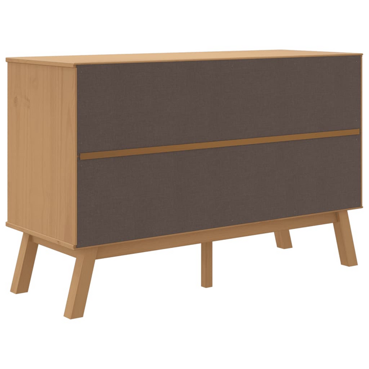 OLDEN Brown Solid Wood Pine Sideboard - 114x43x73.5cm, Scandinavian Design | Durable & Stylish Storage Solution - Premium  from Home Treasures - Just £190.99! Shop now at Home Treasures