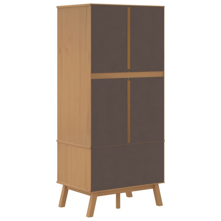 OLDEN Wardrobe - Scandinavian Design, Solid Wood Pine, Grey and Brown, 76.5x53x172 cm - Premium  from Home Treasures - Just £300.99! Shop now at Home Treasures