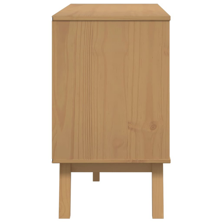 OLDEN Sideboard - Scandinavian Design Storage Cabinet | Solid Pine Wood 114x43x73.5 cm | Elegant White and Brown Finish - Premium  from Home Treasures - Just £183.99! Shop now at Home Treasures