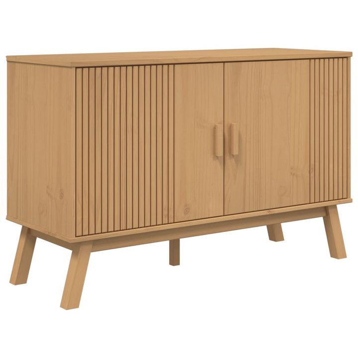 OLDEN Sideboard in Brown - Solid Pine Wood, 114x43x73.5 cm - Stylish Scandinavian Design with Ample Storage - Premium  from Home Treasures - Just £179.99! Shop now at Home Treasures