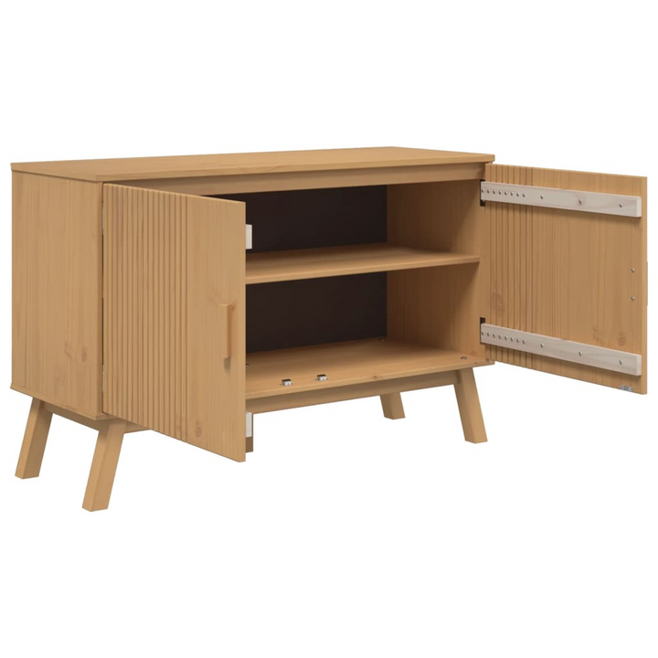 OLDEN Sideboard in Brown - Solid Pine Wood, 114x43x73.5 cm - Stylish Scandinavian Design with Ample Storage - Premium  from Home Treasures - Just £179.99! Shop now at Home Treasures