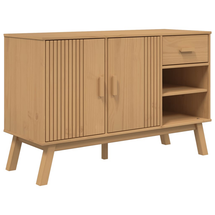 OLDEN Sideboard in Brown - Solid Pine Wood Storage Cabinet, 114x43x73.5 cm, Scandinavian Design - Premium  from Home Treasures - Just £155.99! Shop now at Home Treasures