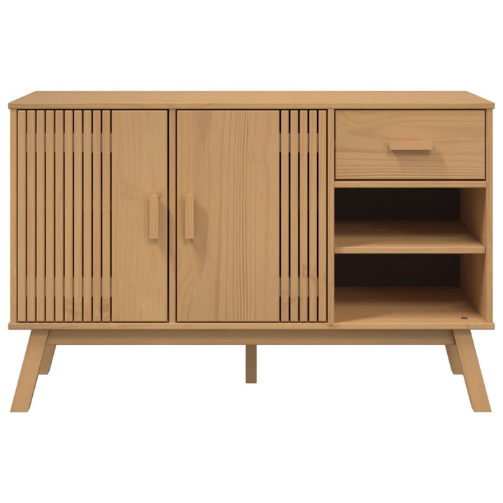 OLDEN Sideboard in Brown - Solid Pine Wood Storage Cabinet, 114x43x73.5 cm, Scandinavian Design - Premium  from Home Treasures - Just £155.99! Shop now at Home Treasures