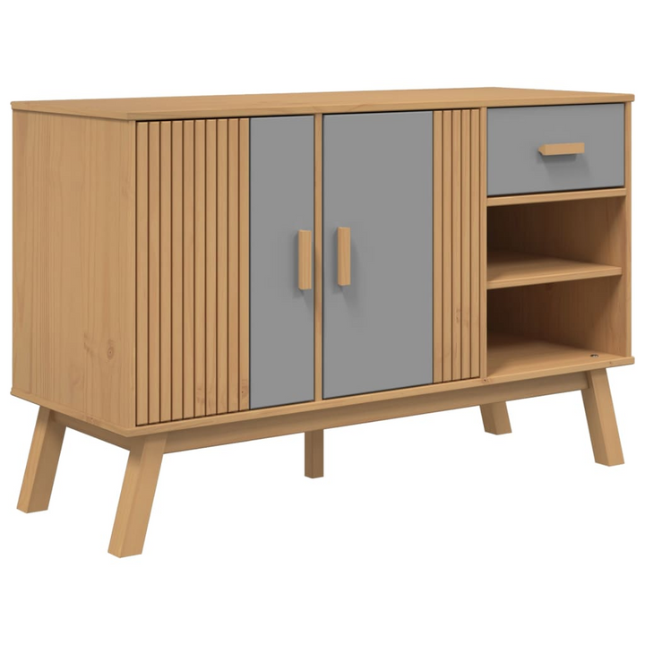 OLDEN Sideboard - Stylish Solid Wood Pine in Grey and Brown, 114x43x73.5 cm | Modern Scandinavian Design - Premium  from Home Treasures - Just £157.99! Shop now at Home Treasures