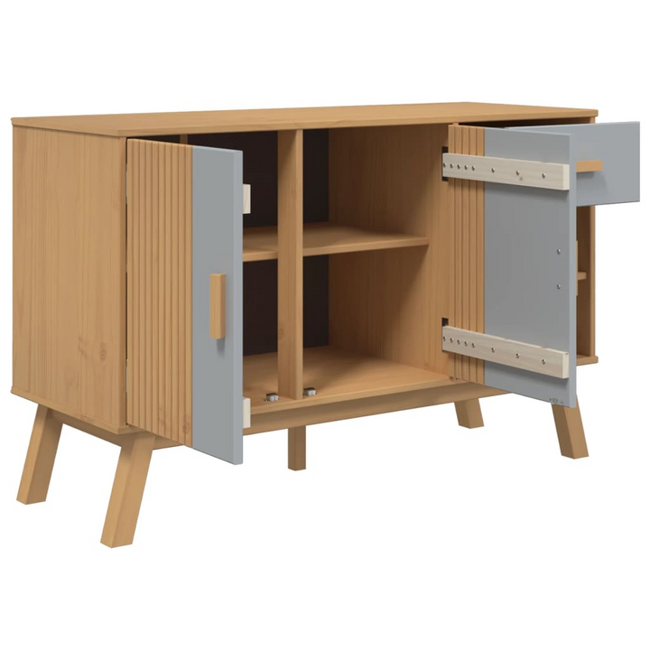 OLDEN Sideboard - Stylish Solid Wood Pine in Grey and Brown, 114x43x73.5 cm | Modern Scandinavian Design - Premium  from Home Treasures - Just £157.99! Shop now at Home Treasures