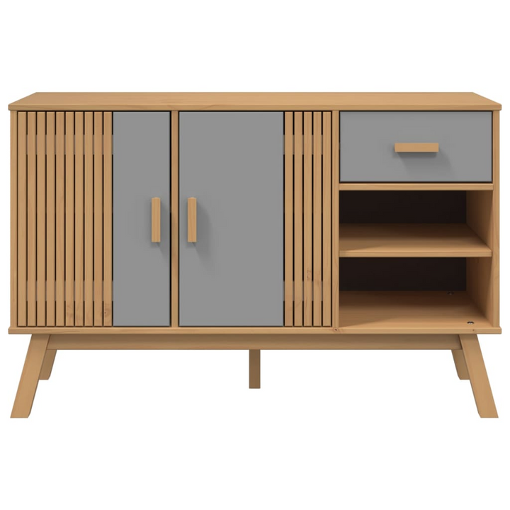 OLDEN Sideboard - Stylish Solid Wood Pine in Grey and Brown, 114x43x73.5 cm | Modern Scandinavian Design - Premium  from Home Treasures - Just £157.99! Shop now at Home Treasures