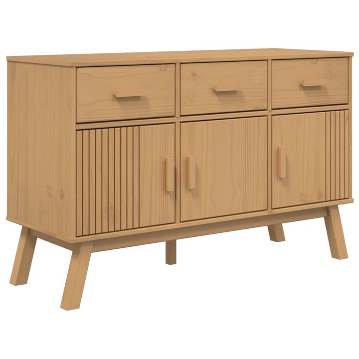 OLDEN Sideboard in Brown - 114x43x73.5 cm | Solid Pine Wood | Rustic Scandinavian Design - Premium  from Home Treasures - Just £183.99! Shop now at Home Treasures